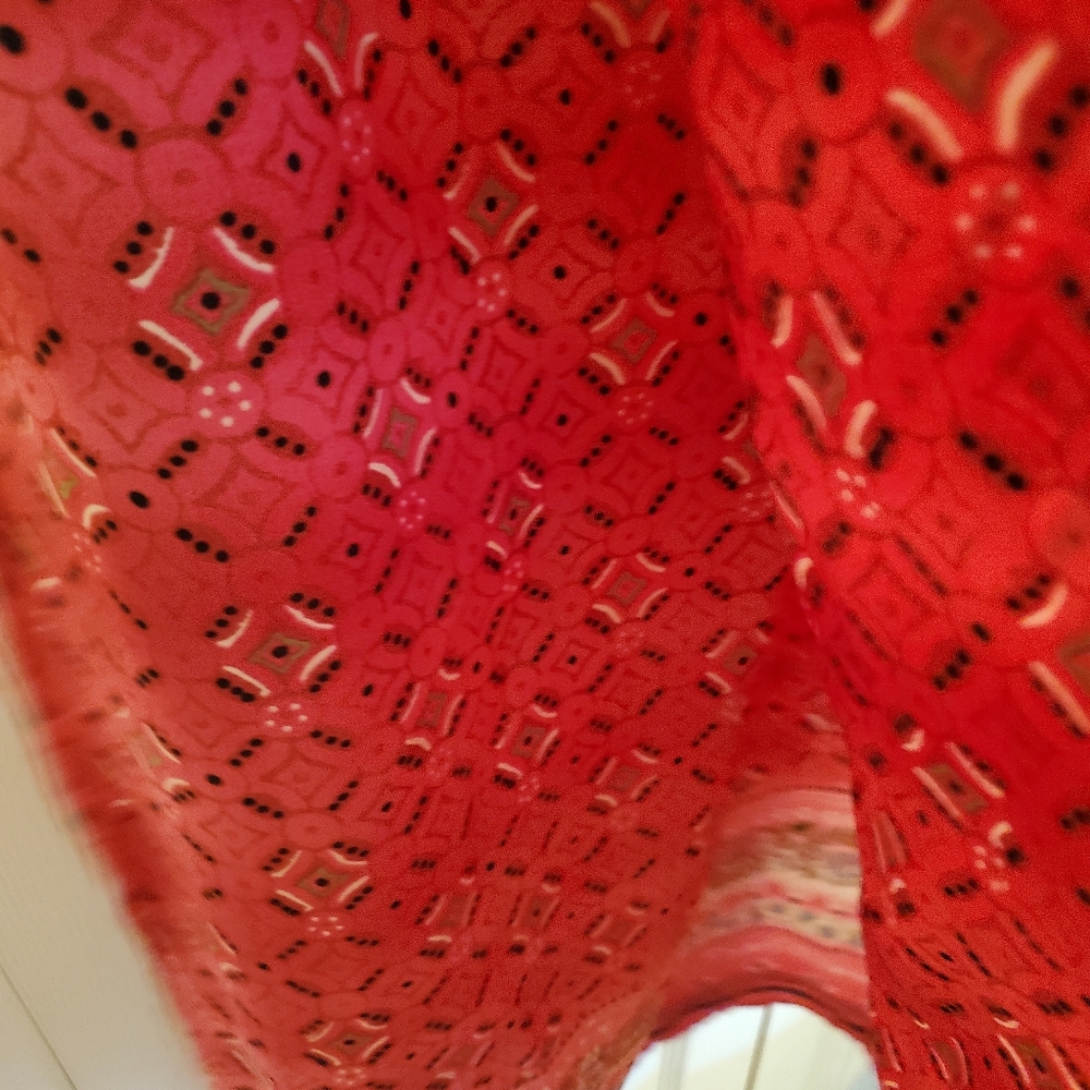 RED WRAP SKIRT S SMALL - Picture 6 of 8